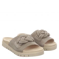  Gabor, Grün, Veloursleder-Pantolette in grau für Damen