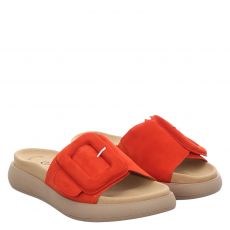  Gabor, Rot, Veloursleder-Pantolette in orange für Damen
