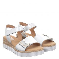  Gabor Glattleder-Sandalette in silber für Damen