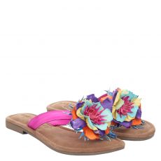  Lazamani, Rot, Veloursleder-Slides & Zehentrenner in lila für Damen