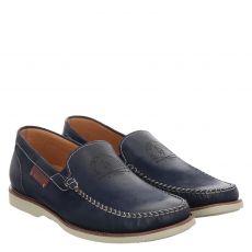  Galizio Torresi, Blau, Glattleder-Slipper in braun für Herren