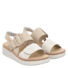  Rieker, Fsk Damen Sandalen, Kunstleder-Sandalette in beige für