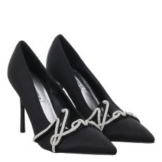 Karl Lagerfeld, Sarabande Signia Pump, Textil-Pumps in schwarz für Damen