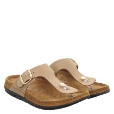  Rohde, Braun, Veloursleder-Hausschuh in beige für Damen