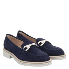  Luca Grossi, Flairtal, klassischer Veloursleder-Slipper in blau für Damen