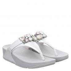  Fitflop, Lulu Jewel Deluxe Toe, Textil-Slides & Zehentrenner in grau für Damen