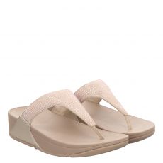  Fitflop, Lulu Crystal Embellished Toe, Kunstleder-Slides & Zehentrenner in beige für Damen
