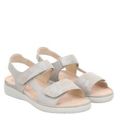  Ganter, Gina G, flache Veloursleder-Sandale in silber für Damen