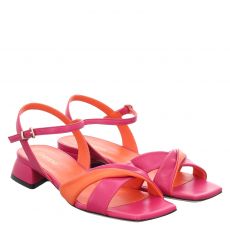  Fraipe, Rot, Glattleder-Sandalette in pink für Damen