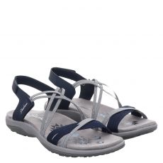  Skechers, Reggae Slime Takes Tow, flache Textil-Sandale in blau für Damen