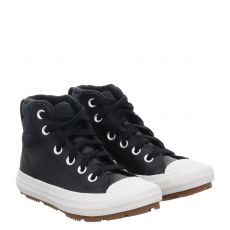  Converse Allstar, Berkshire Boot, Glattleder-Halbschuh in schwarz für Kinder