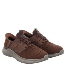  Skechers, Slip-in Garner, Textil-Slipper in braun für Herren