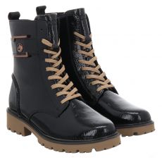  Remonte, Stiefelette, Knautschlack-Schnürstiefel in bordeaux für Damen