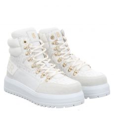  Bogner Schuhe, Antwerp L19, Glattleder-Schnürstiefel in cremeweiß für Damen