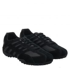  Geox, Uomo Snake A, Veloursleder-Halbschuh in schwarz für Herren
