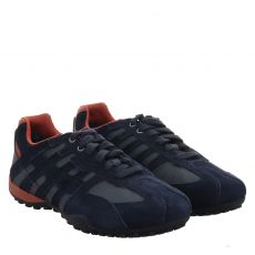  Geox, Uomo Snake A, Veloursleder-Sneaker in blau für Herren