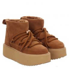  Inuikii, Classic Low Plattform, Veloursleder-Winterboots in braun für Damen