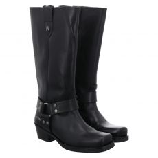  Replay, Kora One, hoher Glattleder-Stiefel in schwarz für Damen