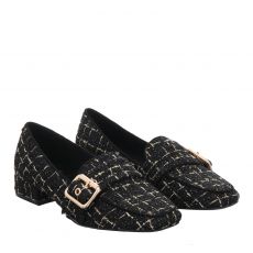  La Strada klassischer Textil-Slipper in schwarz für Damen