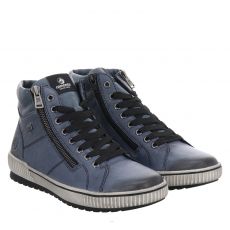  Remonte, Stiefelette, Glattleder-Schnürstiefel in blau für Damen