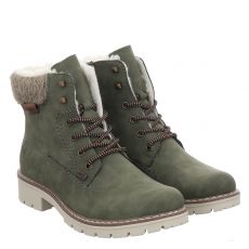  Rieker, Hwk Damen Stiefel, Kunstleder-Schnürstiefel in grün für