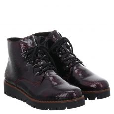  Rieker, Hwk Damen Stiefel, Lackleder-Schnürstiefel in bordeaux für