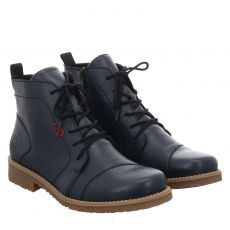  Rieker, Hwk Damen Stiefel, Kunstleder-Schnürstiefel in blau für