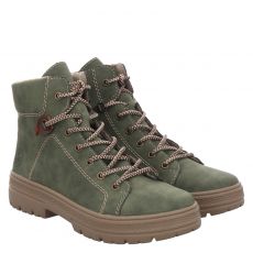  Rieker, Hwk Damen Stiefel, Kunstleder-Schnürstiefel in grün für