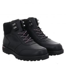  Tommy Hilfiger, Corporate Warm Outdoor, Glattleder-Schnürstiefel in schwarz für Herren
