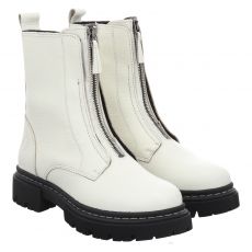  Schuhengel, Rockland, Glattleder-Schnürstiefel in weiß für Damen