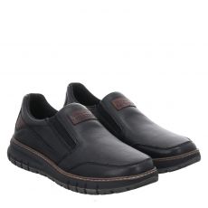  Bugatti Glattleder-Slipper in schwarz für Herren