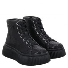  Karl Lagerfeld, Kreeper Lo Sparkle Mid Lace, Kunstleder-Schnürstiefel in schwarz für Damen