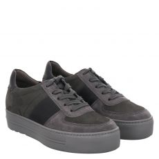  Paul Green, 0076-5230-116, Nubukleder-Sneaker in grau für Damen