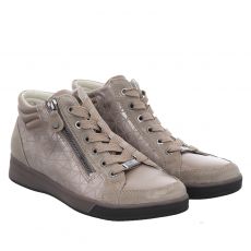  Ara, Rom, Veloursleder-Schnürstiefel in taupe für Damen