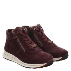  Ara, Osaka, Veloursleder-Schnürstiefel in bordeaux für Damen