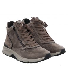  Gabor Lady, Rolling Soft, Veloursleder-Schnürstiefel in grau für Damen