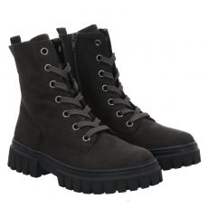  Gabor, Grau, Natur Materialien-Schnürstiefel in schwarz für Damen