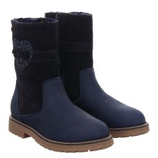  Schuhengel Veloursleder-Winterstiefel in blau für Kinder