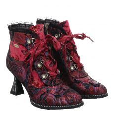  Laura Vita Nubukleder-Schnürstiefel in rot für Damen