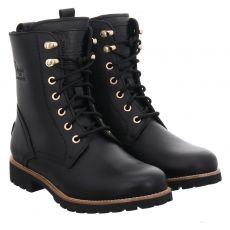 Panama Jack Glattleder-Schnürstiefel in schwarz für Damen