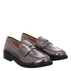  Luca Grossi, Nibtal, klassischer Glattleder-Slipper in silber für Damen