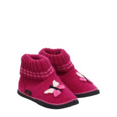  Beck, Butterfly, Textil-Hausschuh in pink für Kinder