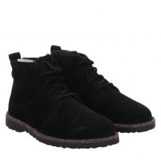  Birkenstock, Uppsala Mid Shearling Schmal, Veloursleder-Schnürstiefel in schwarz für Damen
