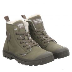  Palladium, Pampa Hi Zip Wl, Veloursleder-Schnürstiefel in grün für Damen