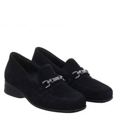  Semler, Ria H, klassischer Nubukleder-Slipper in schwarz für Damen