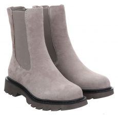  Tamaris, Da.-stiefel, Veloursleder-Chelsea in grau für Damen