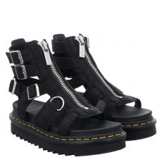  Dr.Martens, Olson, flache Fettleder-Sandale in schwarz für Damen