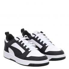  Puma, Rebound V6 Lo Jr, Kunstfell-Sneaker in schwarz für Kinder