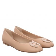  Aigner, Madeleine 2a, Glattleder-Ballerina in nude für Damen