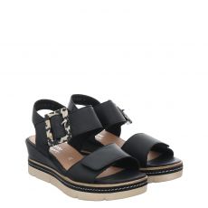  Remonte, Sandale, Glattleder-Sandalette in schwarz für Damen